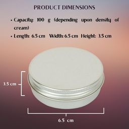 kalart creations 100ml Aluminium Cosmetic Cream Containers with Threaded Lid & EPE Liner, Pack of 5 | Reusable Storage & Packing Jars for Creams, Balms, Scrubs, Waxes image 3