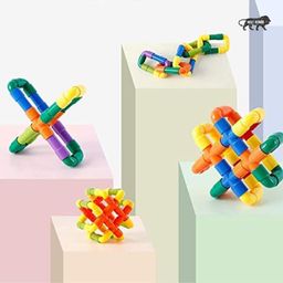 Toy Imagine™ 30+ Pipe-Shaped Puzzle Building Blocks for Preschool Kids | Creative Educational Plastic Water Pipe Toys | Intelligent Blocks Set | Learn with Fun | Rounded Edge.(Multicolor) 3-8 Years image 3