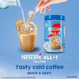 NESCAFE All In 1 Frappe | Instant Cold Coffee Premix - Just Add Cold Water | 300g Jar image 2