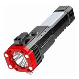 OURUNIK Multi-Function LED Emergency Torch, Rechargeable inbuilt Power Bank, Glass Breaker, Seatbelt Cutter, Magnetic Base. image 1