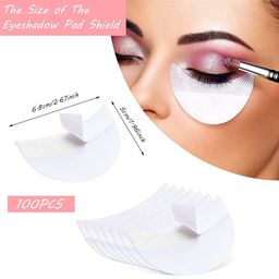 MAYCREATE 100 Pcs Matte Finish Eyeshadow Shields Under Eye Patch, Professional Makeup Eye Shadow Pads Stencils Eye Tips Sticker, Lint Free Eyeshadow Patches For Eyelash Extensions Sticker image 2