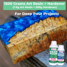 Oytra Casting Resin Hardener Liquid 1.5 Kgs 2:1 Ratio Deep Pour Epoxy for Tabletop Art Materials Crystal Clear High Gloss Craft Perfect for Table Making Preservation and Large DIY Cast Art Projects image 3
