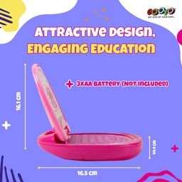 Gooyo 2011A Battery Operated Educational Learning Laptop Toy with LED Display and Music Effect | Babies/Girls/Boys/Toddlers | Pink Color, Power Source: 3xAA Battery (Not Included) image 5