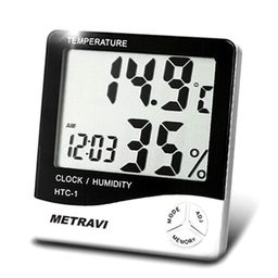 Metravi HTC-01 Compact Digital Temperature and Humidity Meter/Thermo-hygro Meter with Clock & Alarm image 1