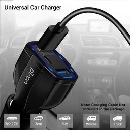 pTron Bullet Pro 36W Type-C/PD 3 Port Fast Car Charger Adapter, Compatible with All Smartphones, Tablets & Other USB Powered Devices (Black) image 4