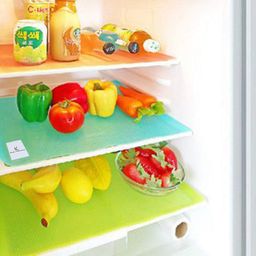 Kuber Industries Multipurpose Refrigerator Drawer Mat|Circle Design & Water Proof PVC Material|Size-48 cm x 33 cm,Pack of 6, Multicolour, Polyvinyl Chloride image 1
