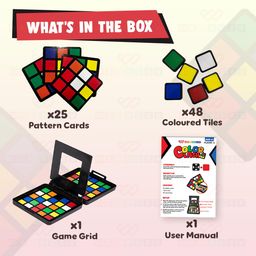 Wembley Color Tiles Cube Puzzle Race Board Game for Kids & Adults Two Player Speed Solving Face Off Brain Teaser Hand Eye Coordination Interactive Compact Engaging Thinking Game image 2