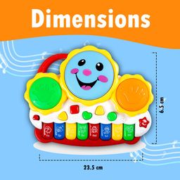 Gooyo GY88025 Musical Drum & Electronic Piano Keyboard Toy with Animals Sounds & Flash Light Effects | Electronic Piano Keyboard Toy for Kids| Assorted Color, Power Source: 3xAA Battery (Not Included) image 4