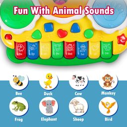 Gooyo GY88025 Musical Drum & Electronic Piano Keyboard Toy with Animals Sounds & Flash Light Effects | Electronic Piano Keyboard Toy for Kids| Assorted Color, Power Source: 3xAA Battery (Not Included) image 3