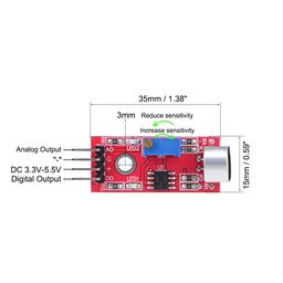 uxcell Microphone Sound Sensor Voice Detection Module with Digital and Analog Out for Arduino DIY Projects 5pcs image 2