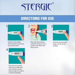 stergic Digital Thermometer With Quick Measurement of Oral & Underarm Temperature in Celsius & Fahrenheit with One Touch Operation For Child and Adult image 5