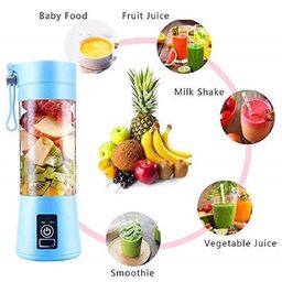boosty Portable Electric Mini Juice Blender Mixer Shaker 400ml USB Rechargeable for Smoothies, Juice and Shakes with 4 Blades (Multicolor) image 3