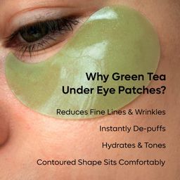 mCaffeine Green Tea Hydrogel Under Eye Patches for Fine Lines Reduction | Cooling Under Eye Patch Mask with 1% Caffeine for Instant Hydration & De-Puffing | 15 Pairs image 2