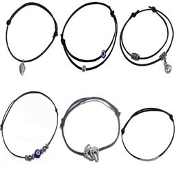gurjari jewellers Women's Black Thread with Anklets with oxidised Beads image 1
