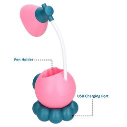 Wembley Table Lamps for Study Room for Students Reading Led Desk Lamp for Work from Home Rechargeable Octopus Shaped Multi-Function Inbuilt Sharpner for Kids (Pink) image 3