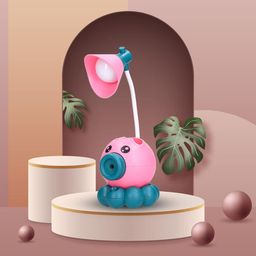 Wembley Table Lamps for Study Room for Students Reading Led Desk Lamp for Work from Home Rechargeable Octopus Shaped Multi-Function Inbuilt Sharpner for Kids (Pink) image 5