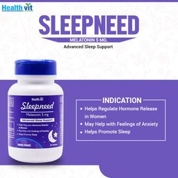 Healthvit Sleepneed Melatonin 5mg | Formulated to Promote Peaceful Sleep | Advanced Sleep Support | Stay Asleep Longer, Easy to Take, Faster Absorption - 60 Tablets image 5
