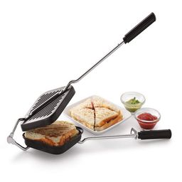 VedaChef Premium Non-Stick Grill Sandwich Toaster - Make Delicious Sandwiches in Minutes | Long-Lasting Double-Coating Non-Stick Layer | Sandwich Griller and Toaster | Easy-to-Use & Durable | Black image 1
