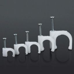 DIY Crafts Pack of 1 Sets 100x1, Combo Kit, 100 Pcs/Pack 5-14mm Round/Square, Steel Nail Cable Clamp Supplies Wire Cable Clip Buckle Plastic Clips Ties F(Pack of 1 Sets 100x1, Combo Kit) image 1