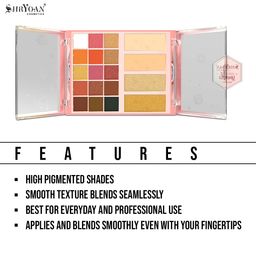 Shryoan Born to Sparkle Eyeshadow, Highlighter & Compact Powder Makeup Kit | Easy to Blend, Smooth Texture & Best for Professional Use and Personal Use (39g) (Shade 01) image 5