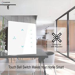 Smart Touch Switch Fan Regulator, Wi-Fi Enabled, No Additional Hubs, No Automation Related Wiring, Compatible With Amazon Alexa And Google Assistant, Add Shortcuts To Siri & Kamonk App (White) image 4