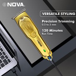 NOVA NHT 1102 Trimmer 120 min Runtime 4 Length Settings (Gold) image 3