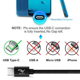 Wayona USB C to USB C 65W Fast Charging Cable Compatible with iPhone 16,15,15 Pro/Max, Macbook, iPad,Samsung S25 Ultra, S24/S23 Ultra,Flip, Fold 5G,OnePlus, Google Pixel Laptops (1M, Black) image 2