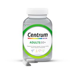 Centrum Adult 50+, World's No.1 Multivitamin with Calcium, Vitamin D3 & 21 other Nutrients for Overall Health, Strong Joints & Heart Health (Veg) 30 Tablets image 1