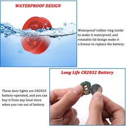 Botepon 4PCS Universal Wireless Car Door LED Warning Light, Waterproof LED Strobe Flicker for Anti rear-end Collision (red) image 5