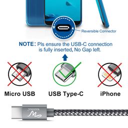 Wayona USB Type C Short 65W/3A Fast Charging Data Cable for Powerbank, Android Auto, Apple CarPlay, Samsung Galaxy S24, S23, S22, S21, S20, iPhone 15, 15 Pro, 15 Pro Max, 15 Plus (0.25M, Grey) image 5