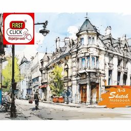 FIRST CLICK A3 Sketchbook | 140 GSM Snow White Cartridge Paper | 60 Pages + 60 Butter Papers | Spiral Bound Drawing Notebooks for Artists, Sketching, Painting & Watercolor, Hard Bound Back Support. The Cover Designs Coming as per Stock Available. image 3