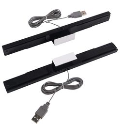 Aokin USB Sensor Bar for Wii, Replacement USB Wired Infrared Ray Sensor Bar for Nintendo Wii, Wii U, Includes Stand, Black image 2