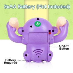 Gooyo GY-2020 Battery Operated Voice Control Monkey Toy with Musical,Dancing,Spinning,Rolling and Sensor Feature for Gifts/Kids/Babies/Boys/Girls|Purple Color, Power Source:3xAAA Battery(Not Included) image 3