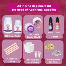 Oytra Resin Art Kit with Moulds for DIY All in One Coaster Making Set Combo with Epoxy Flake and Pigments Craft Materials Casting Kit for Gifts Gifting image 2