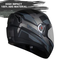 Steelbird SBA-1 R2K Full Face Graphics Helmet in Matt Finish with Clear Visor (Medium 580 MM, Matt Black Grey) image 5