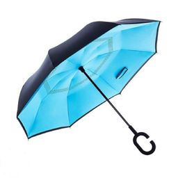 moksharth Inverted Windproof Upside Down Umbrellas with C-Shaped Handle for Women and Men - Double Layer Inside Out Folding Umbrella (multi colour) image 2