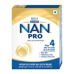 NAN PRO Stage 4 Follow-Up Formula Milk Powder For Babies (After 18 Months Upto 24 Months), With Dha-Ara, 400g Bag-In-Box Pack, Infant image 1