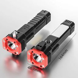 OURUNIK Multi-Function LED Emergency Torch, Rechargeable inbuilt Power Bank, Glass Breaker, Seatbelt Cutter, Magnetic Base. image 5