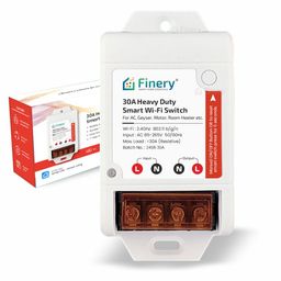 Finery® 30A WiFi Smart Switch for AC 1-Ton, Geyser, 1-Hp Water Pump (Single Phase), Room Heater Heavy Duty works with Alexa & G Home iOS and Android Smart Life app image 1