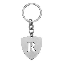m men style English Alphabet Initial Charms Letter Initial R Alphabet Silver Stainless Steel Letters Script Name from A-Z KeyChain And KeyringFor Men And Women image 1
