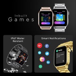 Fire-Boltt Rise Luxe Smart Watch with Stainless Steel, 47mm (1.85) Display Bluetooth Calling, Rotating Crown, AI Voice Assistant, 120 Sports Modes, Neon UI, SpO2 & Heart Rate Monitoring (Black SS) image 5
