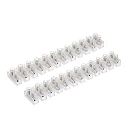 uxcell Terminal Strip Screw Terminal Barrier Block 10A 12 Position Dual Row Type H Wire Connector 2pcs image 1