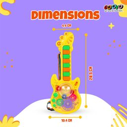 Gooyo GY999-53 Battery Operated Musical Toy Guitar with 8 Keys & 3D Gear & Flash Light Effects for Kids/Baby/Girls/Boys/Gifts/Toddlers | Yellow Color, Power Source: 3xAA Battery (Not Included) image 5