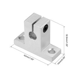 REES52 8mm Shaft Support SK8 Linear Motion Slide Rail Guide Blocks for CNC 3D Printer (Pack of 2) image 2