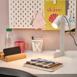 Graidient span ikeaFLOTTILJ Desk Lamp – Beige Adjustable Reading Light with Swivel Head – Compact & Slim Modern Task Lamp for Home Office or Bedside – Directional Lighting, 8.5W Max, 2.2m Cord image 4