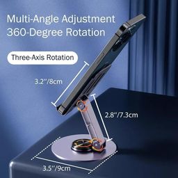 Gr8 Choice Great Choice Metalic Mobile Stand 360 Degree for Table and Desk Compatible with All Mobile Smart Phone,Tablets,E-Readers,Books,Etc. (Heavy) image 4