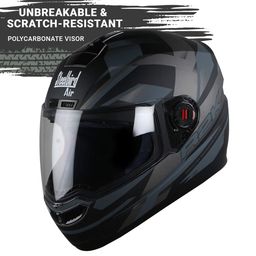 Steelbird SBA-1 R2K Full Face Graphics Helmet in Matt Finish with Clear Visor (Medium 580 MM, Matt Black Grey) image 4