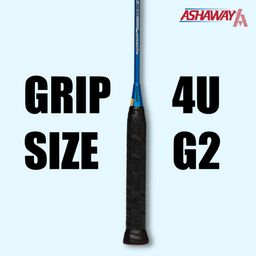 ASHAWAY Badminton Racket Ti 120 Strung | Badminton Racket for Men | 84 Grams | Upto 30 LBS | Even Balanced | Graphite Racquet with Titanium Mesh (Blue) image 4