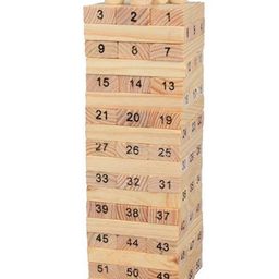 NEGOCIO Numbered Wooden Block Stacking Game with 2 Dices - 48 pieces-21