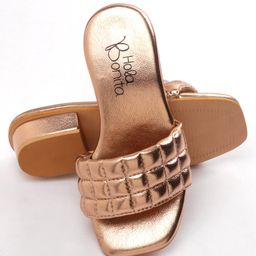 Hola Bonita Party Wear Slip On Sandal Solid Colour - Gold-picture-25